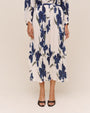 Pleated  Skirt - Indigo Iris Print