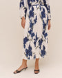 Pleated  Skirt - Indigo Iris Print