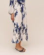 Pleated  Skirt - Indigo Iris Print