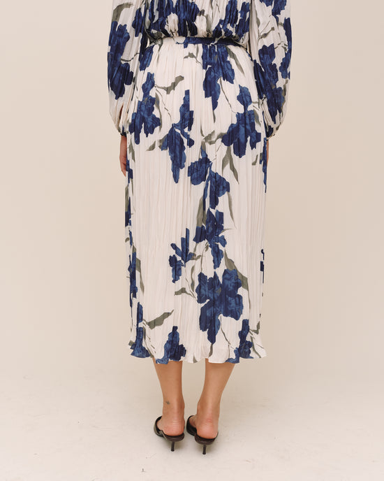 Bella Dahl Pleated  Skirt - Indigo Iris Print View 2