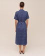 Short Sleeve Midi Shirt Dress - Indigo Blues