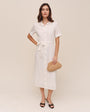 Short Sleeve Midi Shirt Dress - Ivory