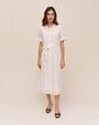 Short Sleeve Midi Shirt Dress - Ivory