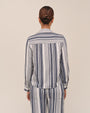Long Sleeve Crop Pocket Shirt - Worn Navy Stripe
