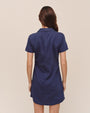 Short Sleeve Zip Front Dress - Deep Cobalt