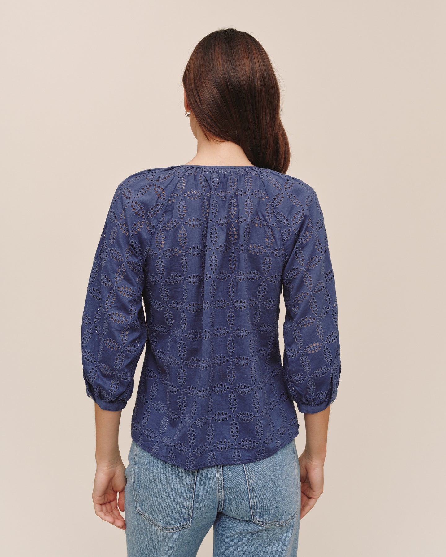 3/4 Sleeve Pullover - Indigo Blues