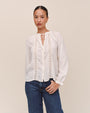 Raglan Sleeve Top With Lace Inset - Ivory