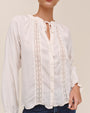 Raglan Sleeve Top With Lace Inset - Ivory