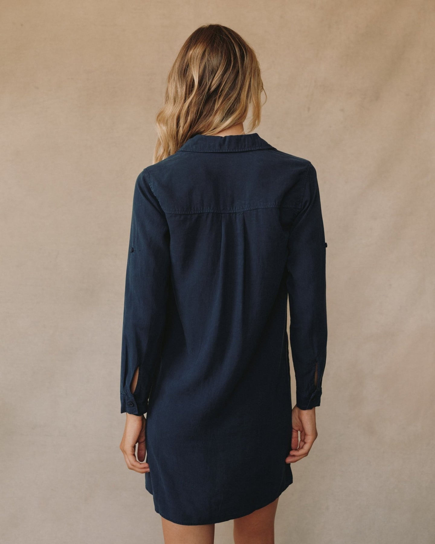 Bella DahlA - Line Rolled Tab Sleeve Dress - Endless SeaDresses