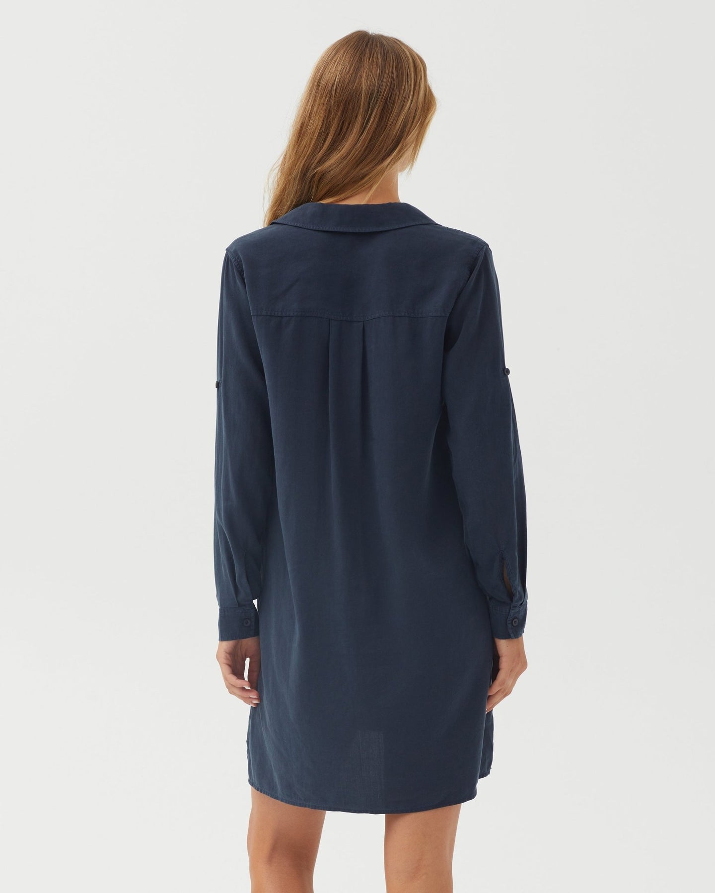Bella DahlA Line Rolled Tab Sleeve Dress - Endless SeaDresses