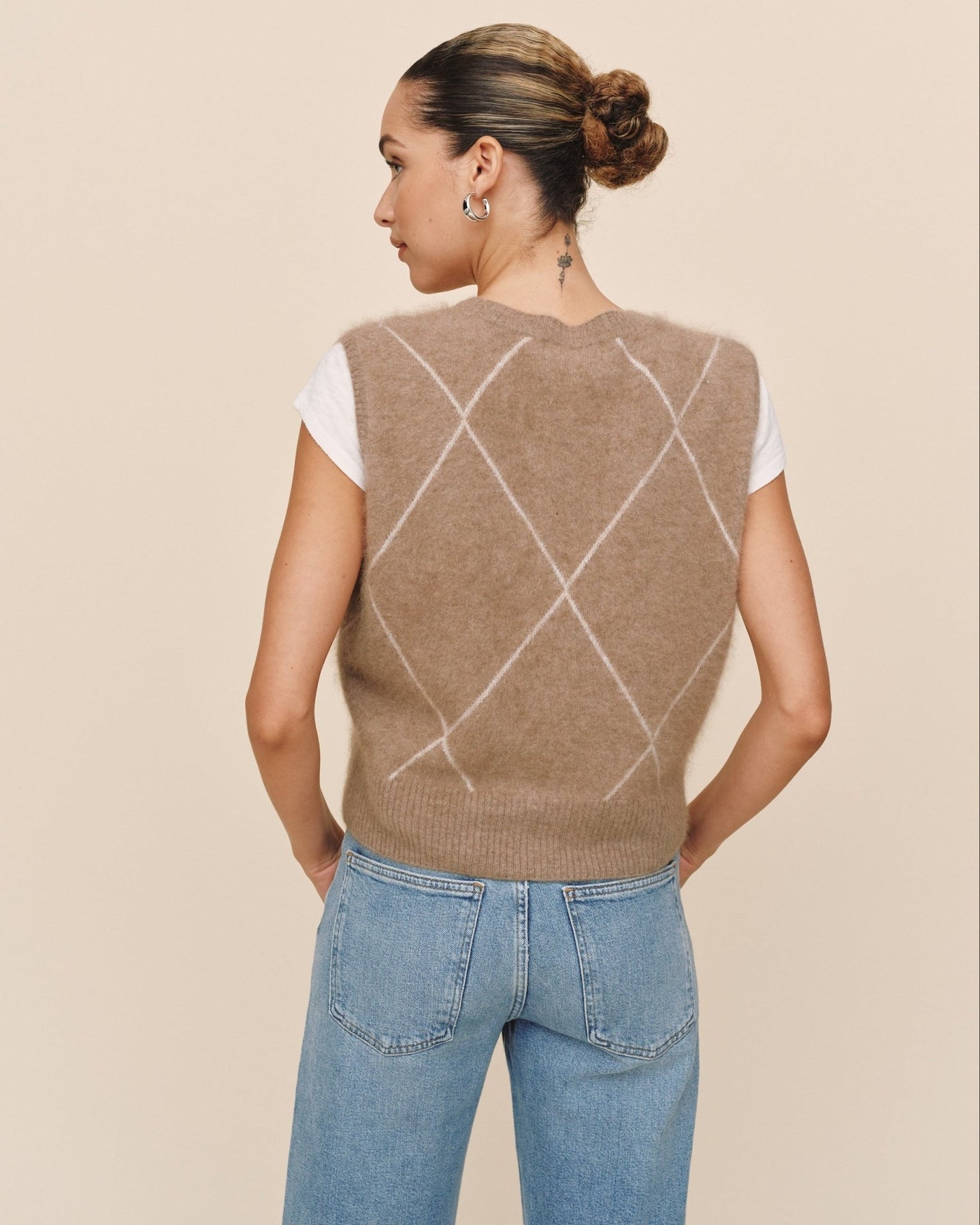 Bella DahlArgyle Vest - Spiced ChaiTops