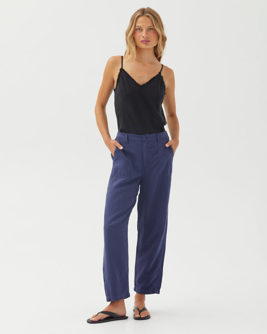 Bella Dahl Porkchop Darted Knee Pant - Deep Cobalt