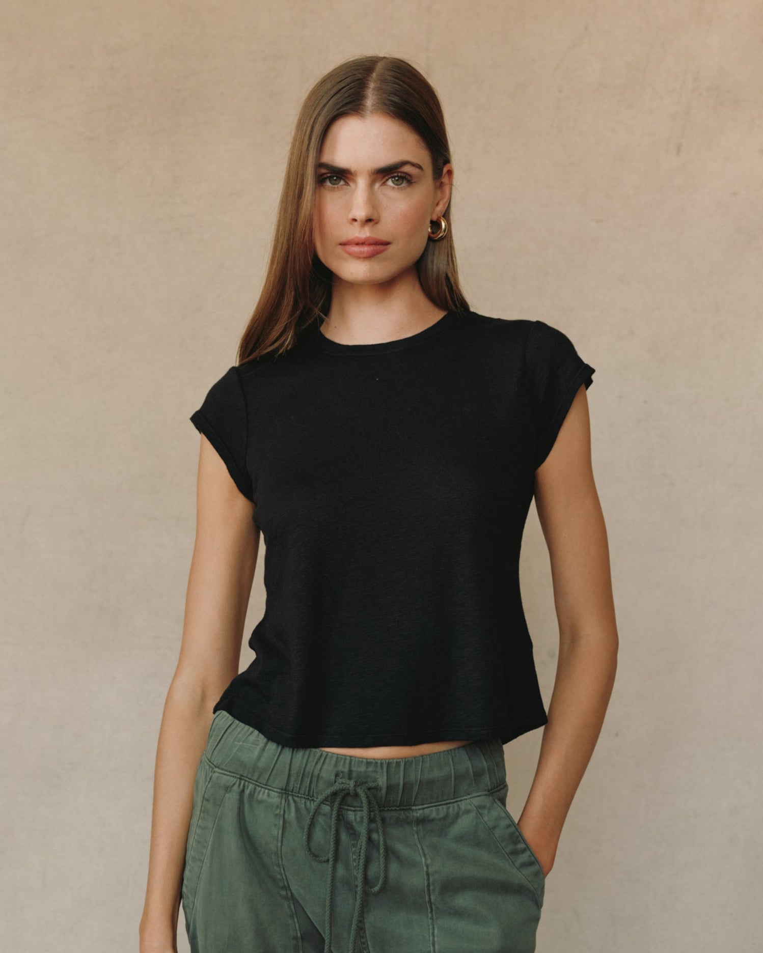Baby Crew Tee in Black - Comfortable Everyday Wear - Bella Dahl