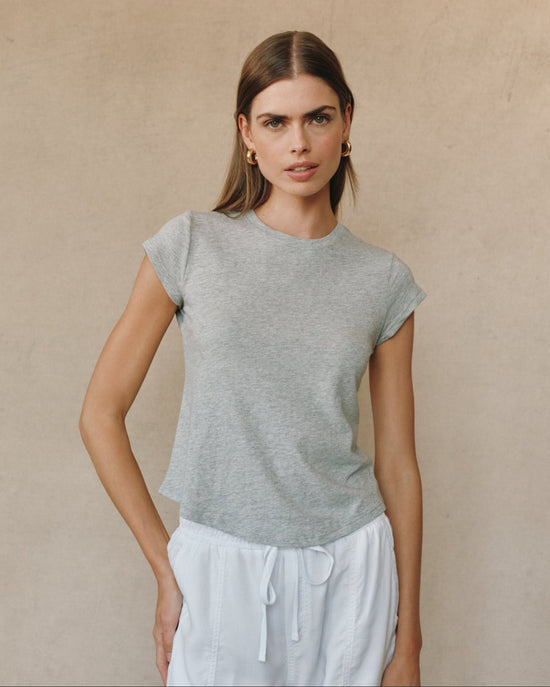 Bella Dahl Baby Crew Tee - Heather Ash View 2