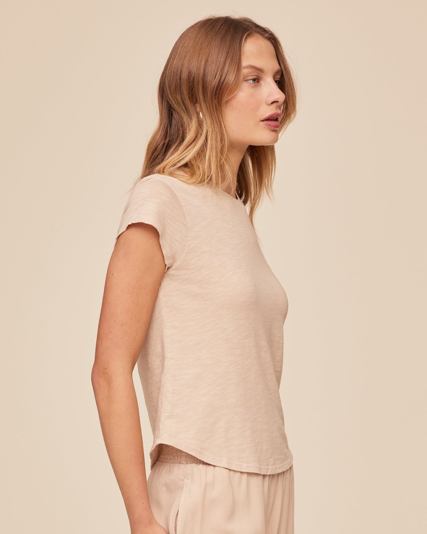 Bella DahlBaby Crew Tee - Linen SandTops