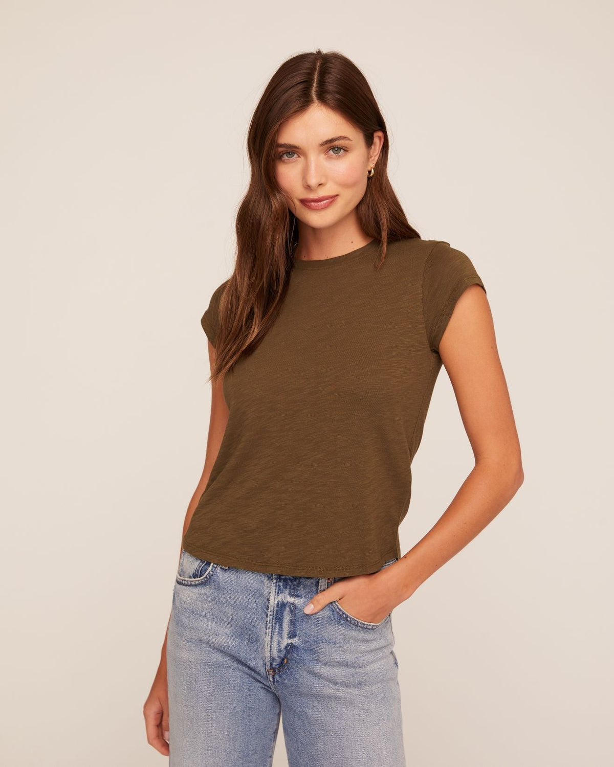 Bella DahlBaby Crew Tee - Olive NightTops
