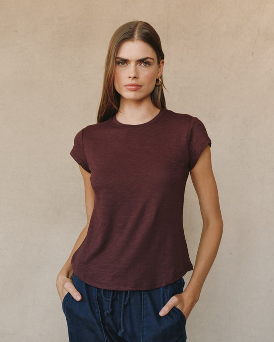 Bella Dahl Baby Crew Tee - Pinot Noir