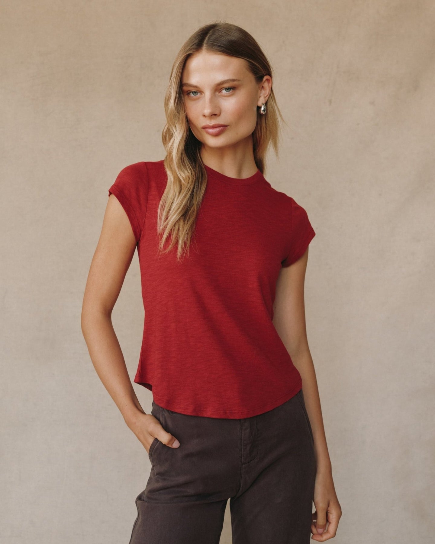 Bella DahlBaby Crew Tee - Ruby RedTops