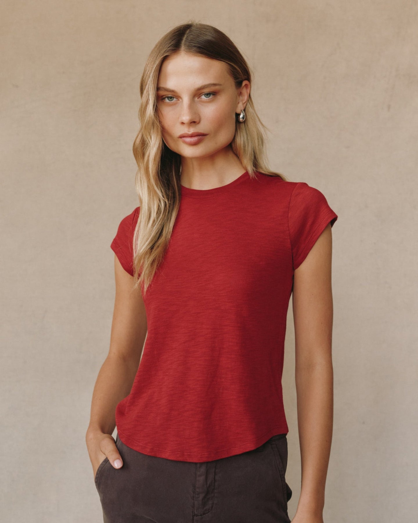 Bella DahlBaby Crew Tee - Ruby RedTops