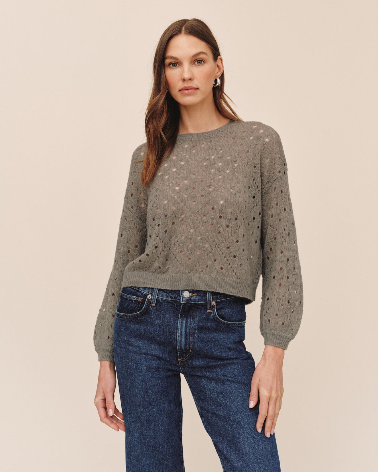 Bella DahlBalloon Sleeve Sweater - Shadow MossSweaters