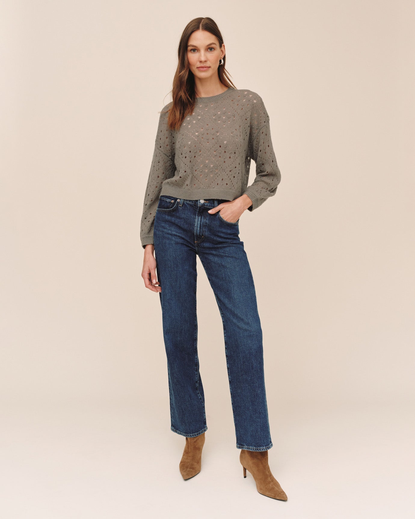 Bella DahlBalloon Sleeve Sweater - Shadow MossSweaters