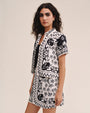 Bella DahlBandana Short Sleeve Camp Shirt - Tropical Bandana PrintTops