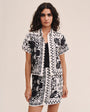 Bella DahlBandana Short Sleeve Camp Shirt - Tropical Bandana PrintTops