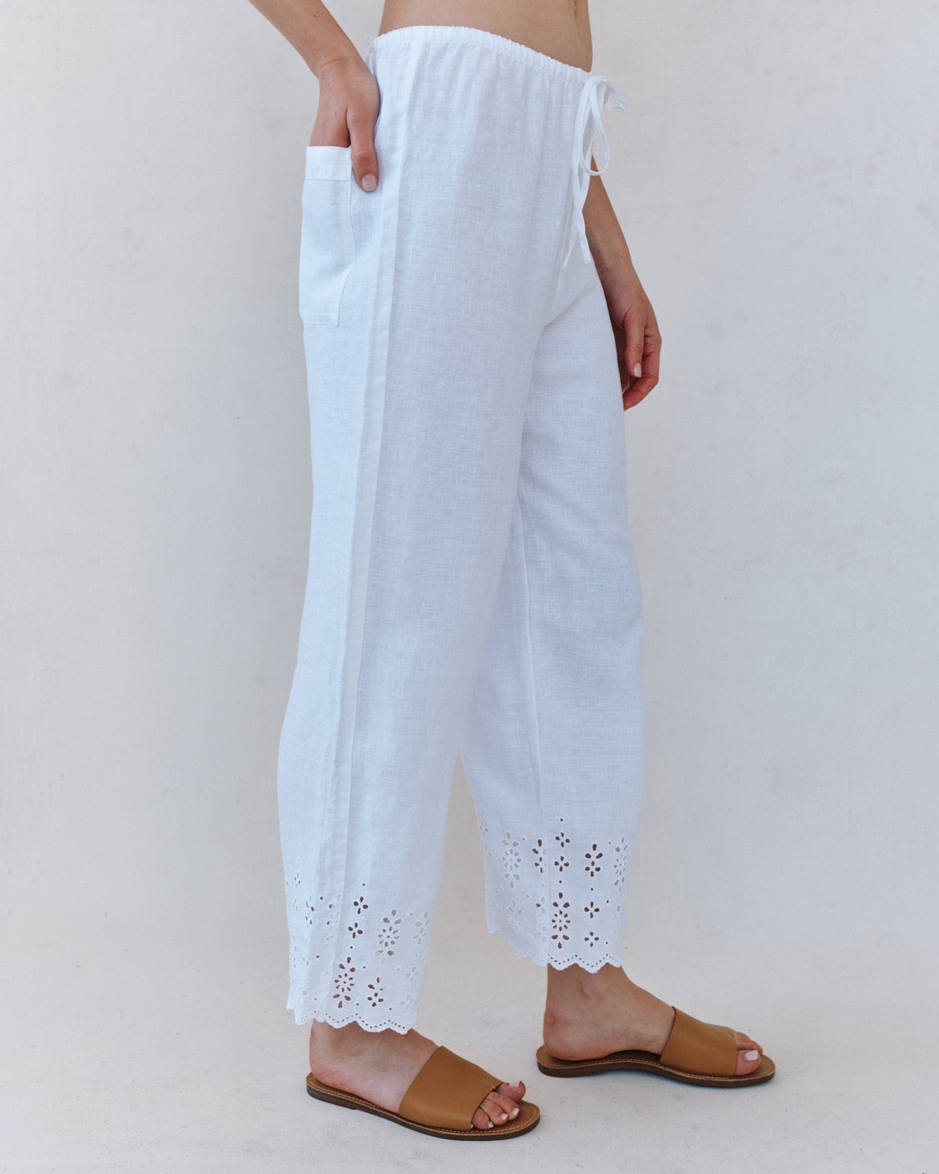 Beach Crop With Embroidered Hem - White – Bella Dahl
