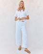 Bella DahlBeach Crop With Embroidered Hem - WhitePants