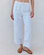 Bella DahlBeach Crop With Embroidered Hem - WhitePants