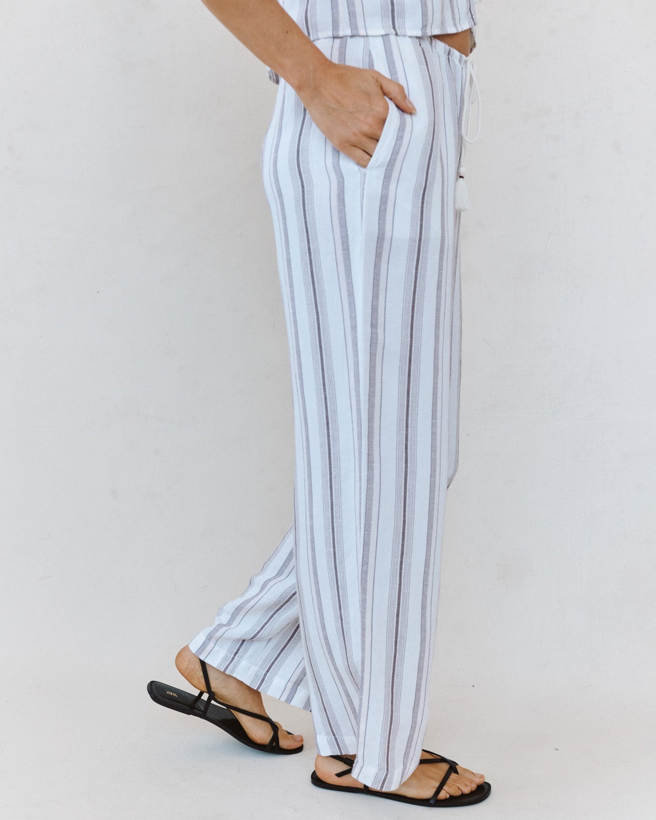 Bella DahlBeach Pant With Tassel Drawstring - Rosewood StripePants