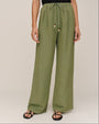 Bella DahlBeaded Drawstring Beach Pant - Olive LeafPants