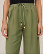 Bella DahlBeaded Drawstring Beach Pant - Olive LeafPants