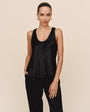 Bella DahlBeaded Trim Tank - BlackTops
