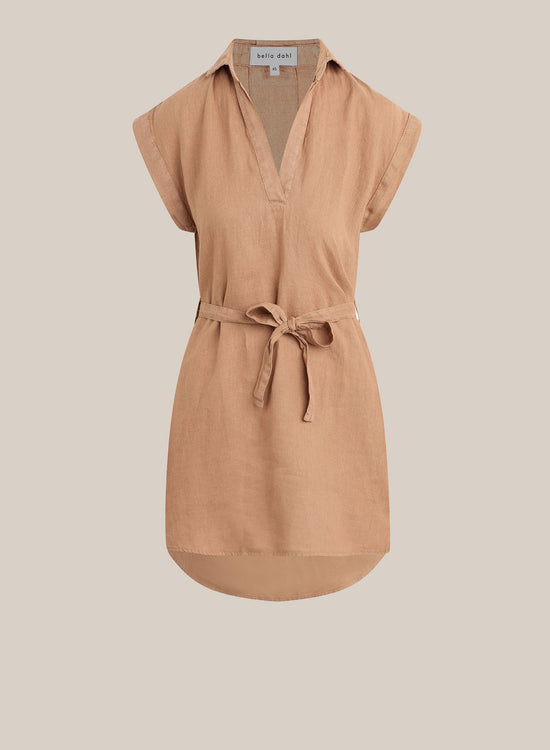 Bella DahlBelted Linen Shirt Dress- Desert BrownDresses