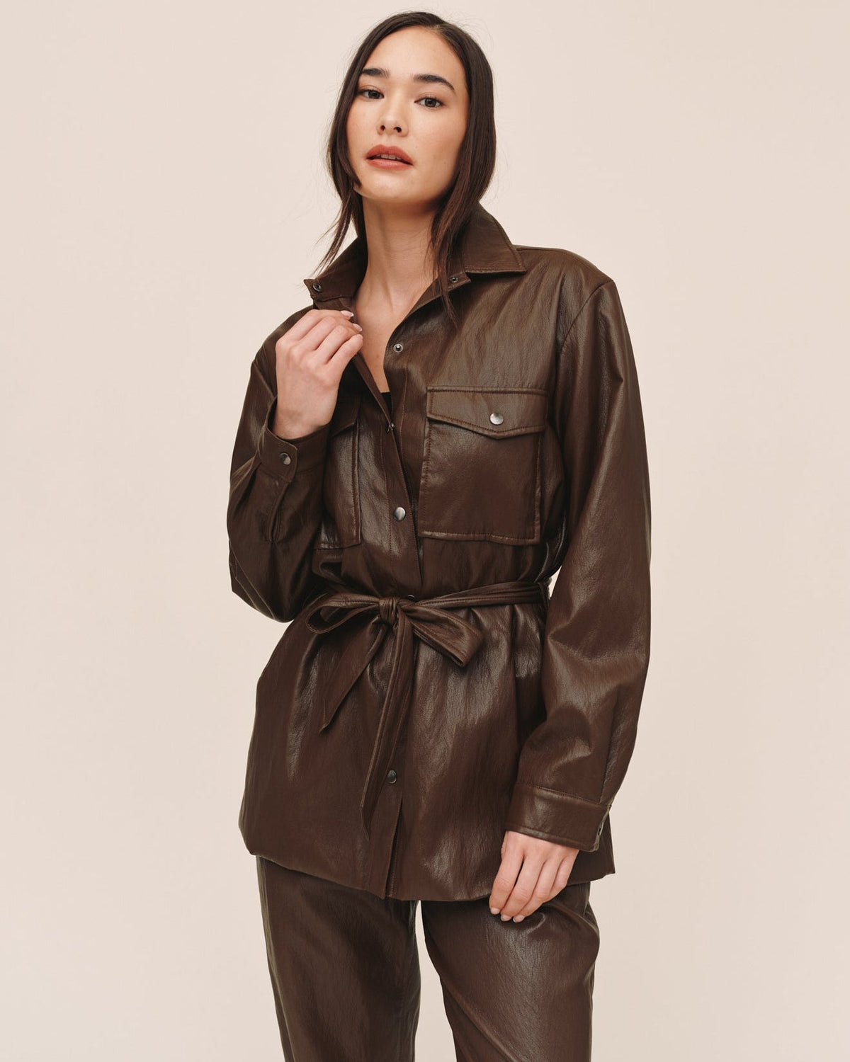 Bella DahlBelted Utility Jacket - CappuccinoCoats & Jackets
