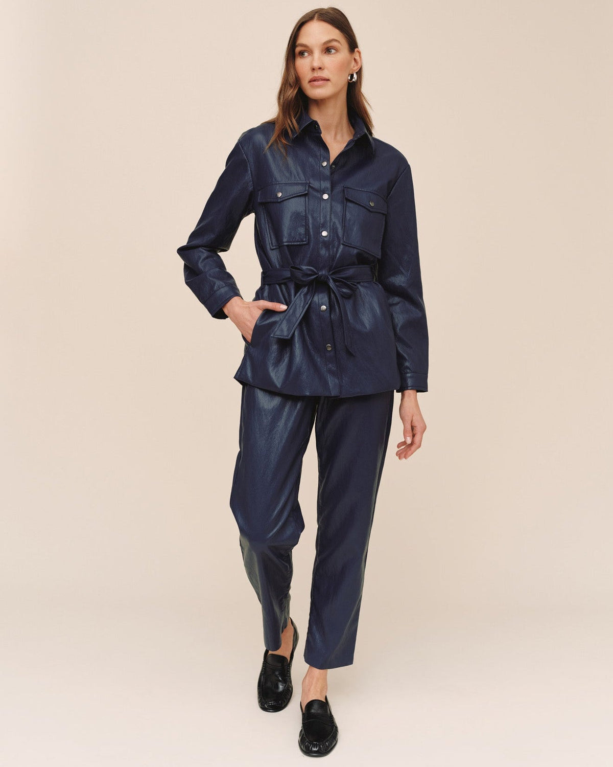 Bella DahlBelted Utility Jacket - InkCoats & Jackets