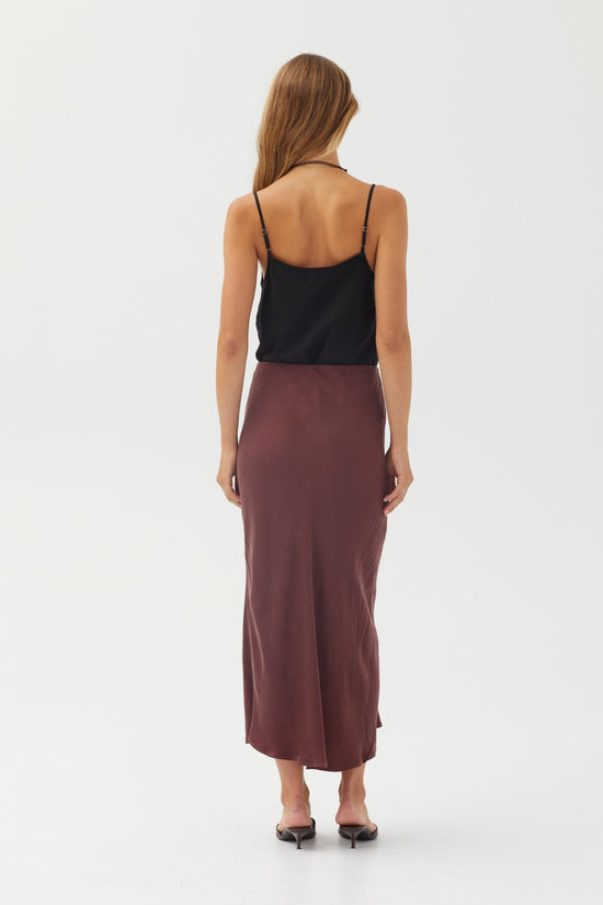 Bella Dahl Bias Maxi Skirt - Black Cherry View 2