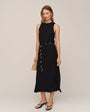 Bella DahlBias Midi Dress With Beaded Belt - BlackDresses
