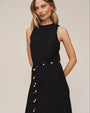 Bella DahlBias Midi Dress With Beaded Belt - BlackDresses
