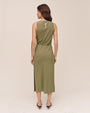 Bella DahlBias Midi Dress With Beaded Belt - Olive LeafDresses
