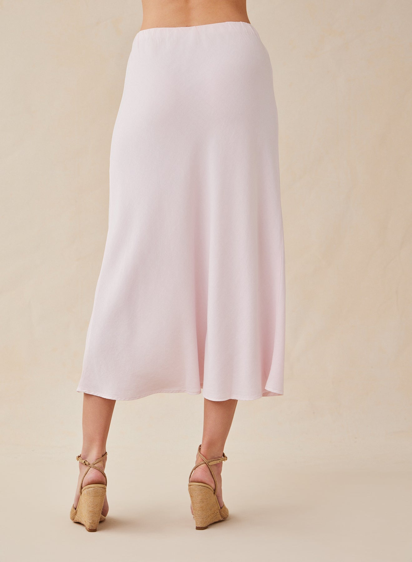 Bias Midi Skirt in Petal Pink - Versatile Style - Bella Dahl