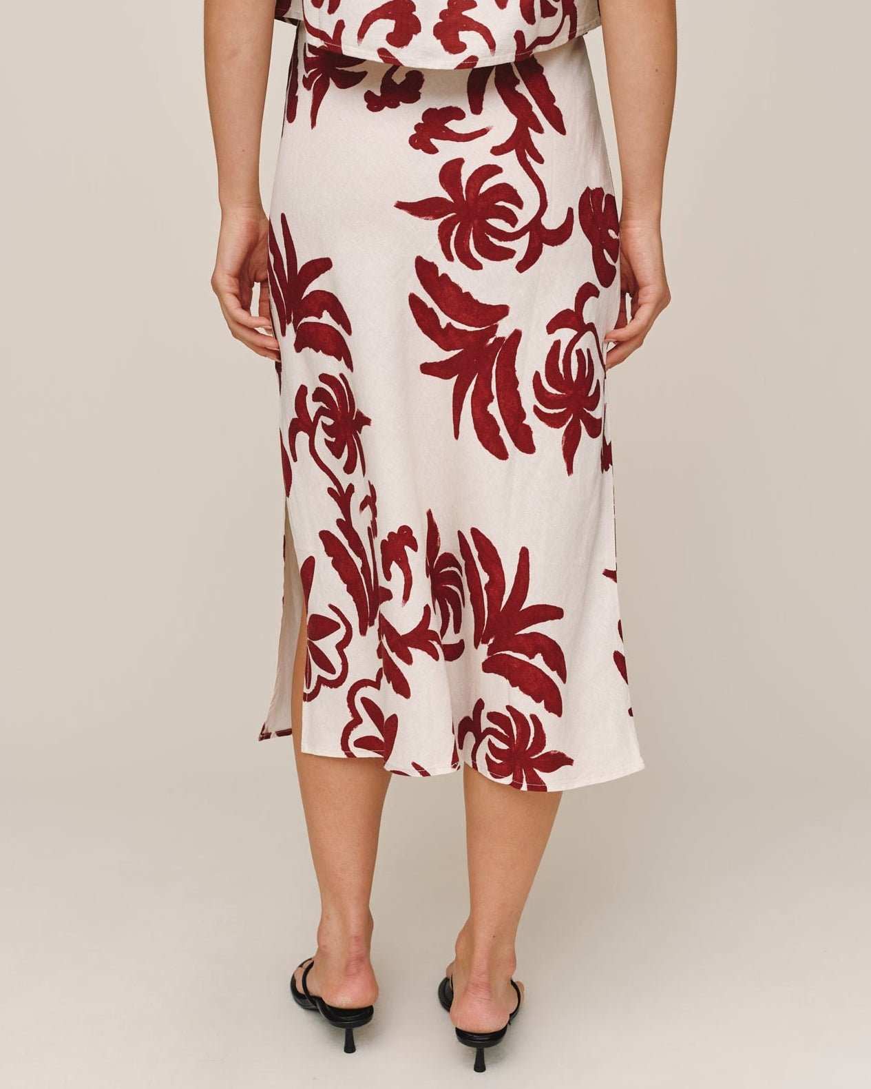 Bella DahlBias Side Slit Skirt - Island Damask PrintSkirts