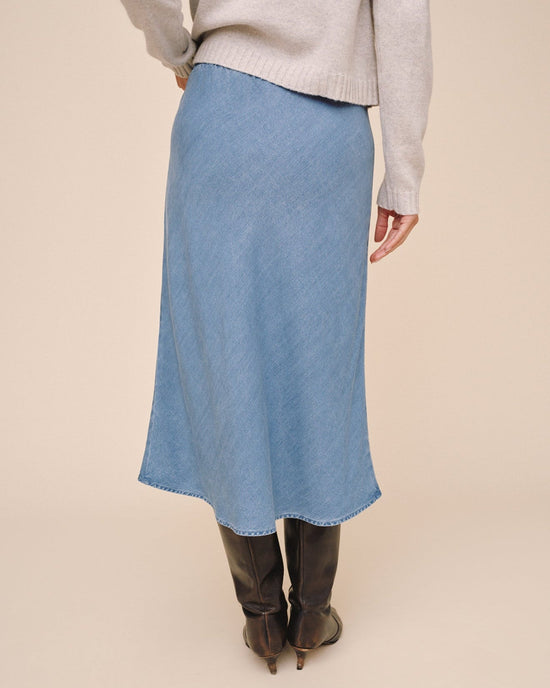 Bella Dahl Bias Skirt With Tie - Indigo Harbor Wash View 2