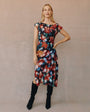 Bella DahlBoat Neck Cap Sleeve Midi Dress - Blurred Floral PrintDresses
