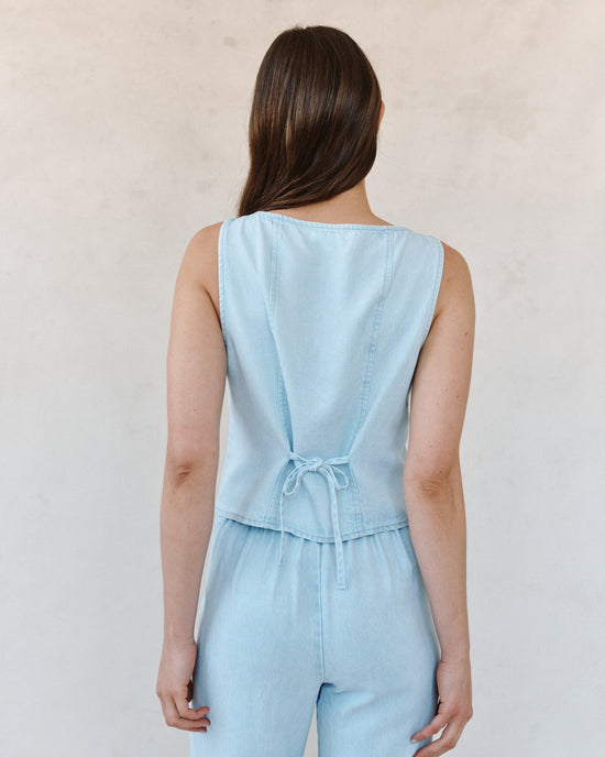 Bella Dahl Boatneck Seamed Vest - Coastal Fade Wash View 2