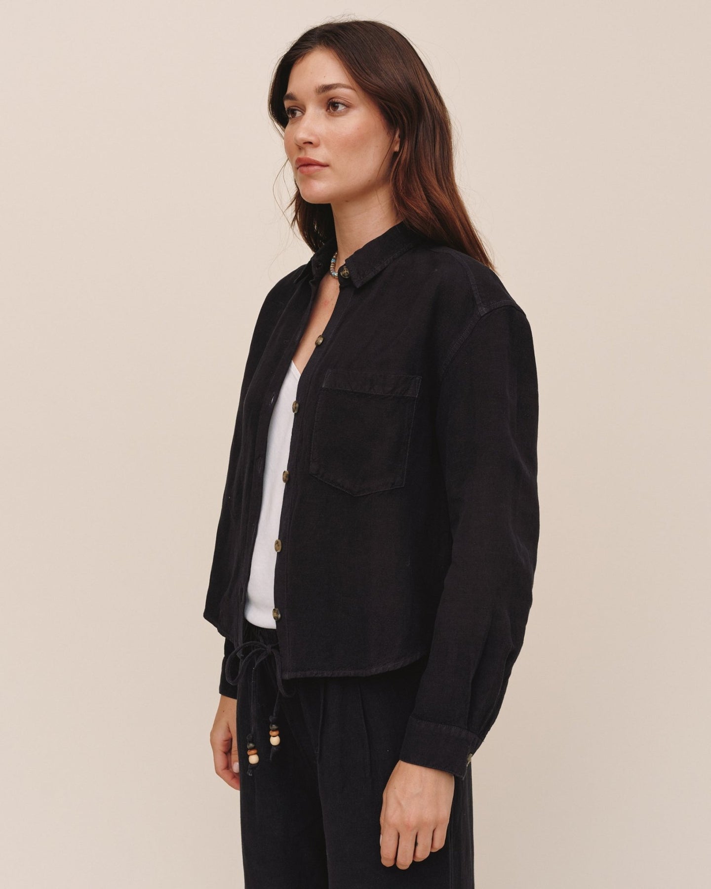 Bella DahlBoxy Shirt - BlackTops