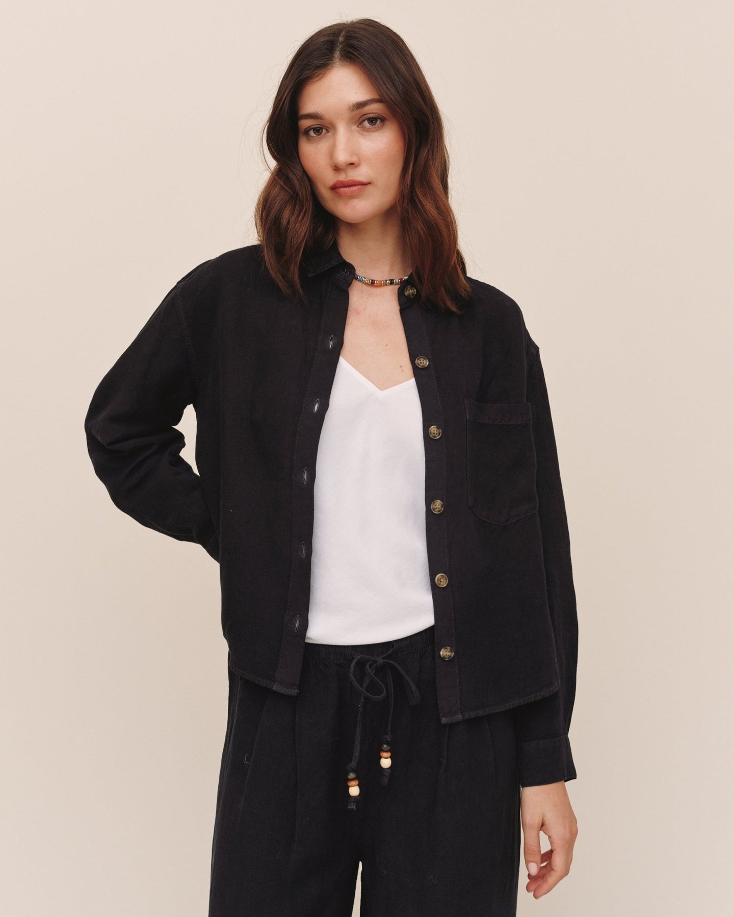 Bella DahlBoxy Shirt - BlackTops
