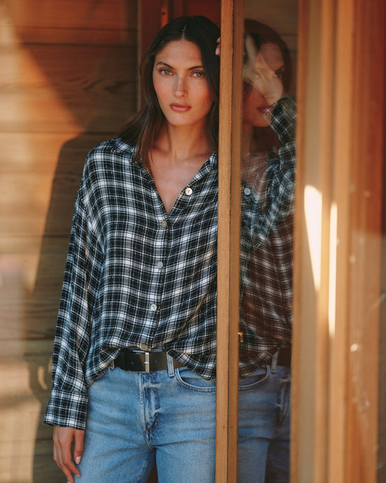 Bella Dahl Boyfriend Button Down - Black & White Plaid