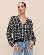 Bella DahlBoyfriend Button Down - Black & White PlaidTops